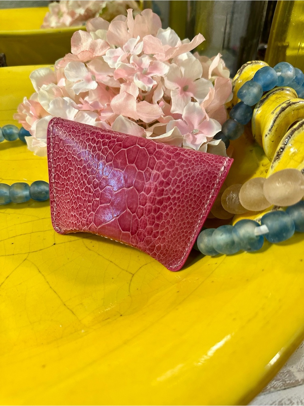 Exotic Ostrich Skin Card Holder - Picture 3 of 6